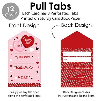 Big Dot Of Happiness Conversation Hearts Cards For Kids Happy Valentine's Day Pull Tabs 12 Ct