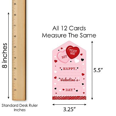 Big Dot Of Happiness Conversation Hearts Cards For Kids Happy Valentine's Day Pull Tabs 12 Ct