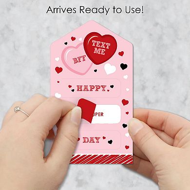 Big Dot Of Happiness Conversation Hearts Cards For Kids Happy Valentine's Day Pull Tabs 12 Ct