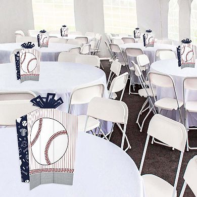 Big Dot Of Happiness Batter Up Baseball - Table Decor - Party Fold & Flare Centerpieces 10 Ct