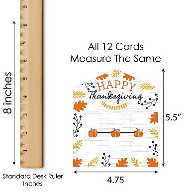 Big Dot Of Happiness Happy Thanksgiving Fall Party Game Cards - Pull Tabs 3-in-a-row 12 Ct