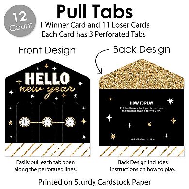 Big Dot Of Happiness Hello New Year Nye Party Game Cards Pull Tabs 3-in ...