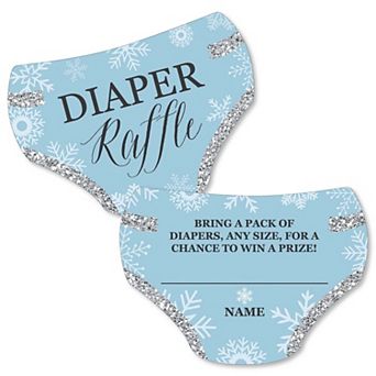 Big Dot Of Happiness Winter Wonderland - Snowflake Baby Shower - Diaper Raffle Game - 24 ct