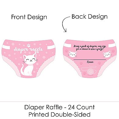 Big Dot Of Happiness Purr-fect Kitty Cat Kitten Meow Baby Shower Diaper Raffle Game - 24 Ct