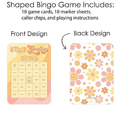 Big Dot Of Happiness Stay Groovy Bingo Cards & Markers Boho Hippie Party Bingo Game Set Of 18