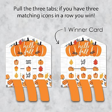 Big Dot Of Happiness Fall Pumpkin - Halloween Or Thanksgiving Game Pull Tabs 3-in-a-row 12 Ct