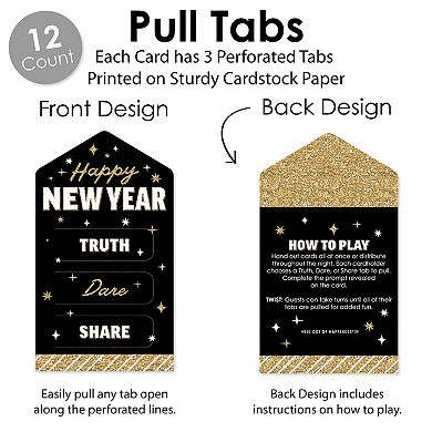 Big Dot Of Happiness Hello New Year Nye Party Game Cards Truth, Dare, Share Pull Tabs 12 Ct