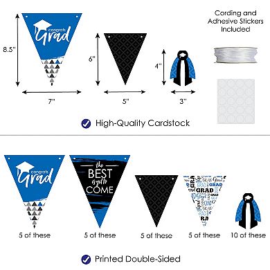 Big Dot Of Happiness Blue Grad Best Is Yet To Come Party Decoration Triangle Banner 30 Pc