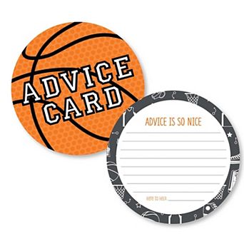 Big Dot Of Happiness Nothin' But Net Basketball Wish Card Activities Advice Cards Game 20 ct