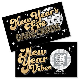 Big Dot Of Happiness Disco New Year - Groovy Nye Party Game Scratch Off Dare Cards - 22 Count