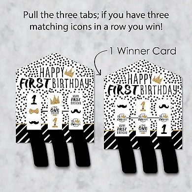 Big Dot Of Happiness 1st Birthday Little Mr. Onederful Game Cards Pull Tabs 3-in-a-row 12 Ct