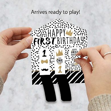 Big Dot Of Happiness 1st Birthday Little Mr. Onederful Game Cards Pull Tabs 3-in-a-row 12 Ct