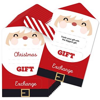 Big Dot Of Happiness Jolly Santa Claus Game Card White Elephant Gift Exchange Pull Tabs 12 ct