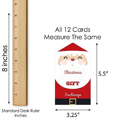 Big Dot Of Happiness Jolly Santa Claus Game Card White Elephant Gift Exchange Pull Tabs 12 Ct