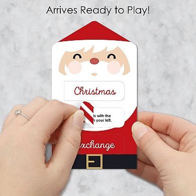Big Dot Of Happiness Jolly Santa Claus Game Card White Elephant Gift Exchange Pull Tabs 12 Ct