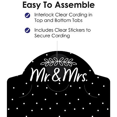 Big Dot Of Happiness Mr. And Mrs. Black & White Wedding Vertical Photo Garland 35 Pc