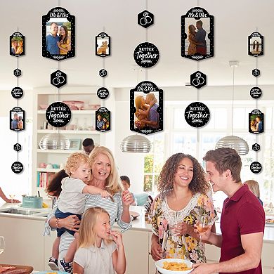 Big Dot Of Happiness Mr. And Mrs. Black & White Wedding Vertical Photo Garland 35 Pc