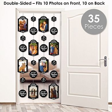Big Dot Of Happiness Mr. And Mrs. Black & White Wedding Vertical Photo Garland 35 Pc