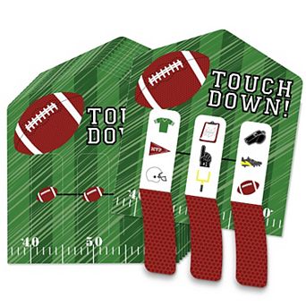 Big Dot Of Happiness End Zone - Football Birthday Party Game Cards Pull Tabs 3-in-a-row 12 ct
