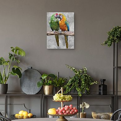 Masterpiece Parrot Kiss by Studio Arts Canvas Wall Art