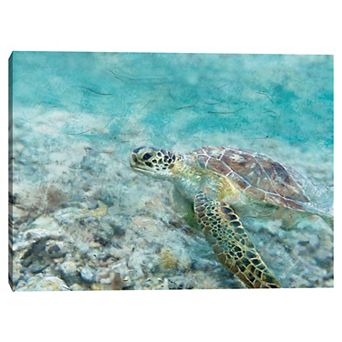 Masterpiece Sea Turtle Tranquility by Studio Arts Canvas Wall Art