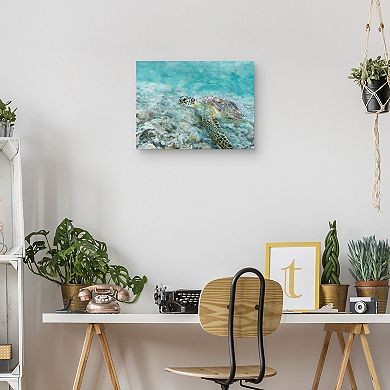 Masterpiece Sea Turtle Tranquility by Studio Arts Canvas Wall Art