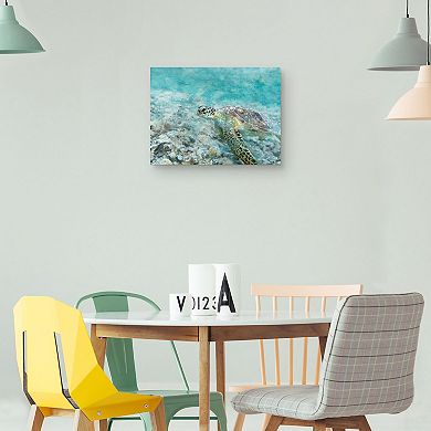 Masterpiece Sea Turtle Tranquility by Studio Arts Canvas Wall Art