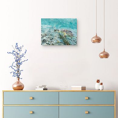 Masterpiece Sea Turtle Tranquility by Studio Arts Canvas Wall Art