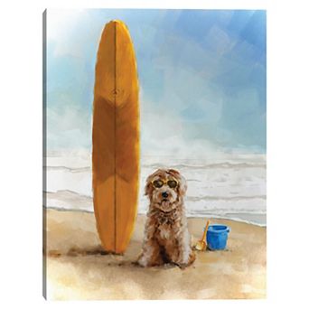 Masterpiece Catch the wave with Surfer Dood by Studio Arts Canvas Wall Art