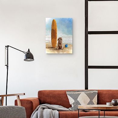 Masterpiece Catch the wave with Surfer Dood by Studio Arts Canvas Wall Art