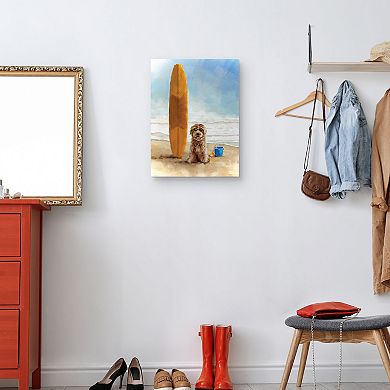 Masterpiece Catch the wave with Surfer Dood by Studio Arts Canvas Wall Art