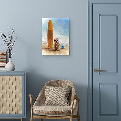Masterpiece Catch the wave with Surfer Dood by Studio Arts Canvas Wall Art