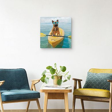 Masterpiece Kanine Kayak by Studio Arts Canvas Wall Art