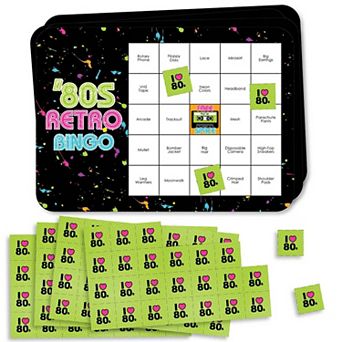 Big Dot Of Happiness 80's Retro - Bar Cards & Markers Totally 1980s Party Bingo Game 18 ct