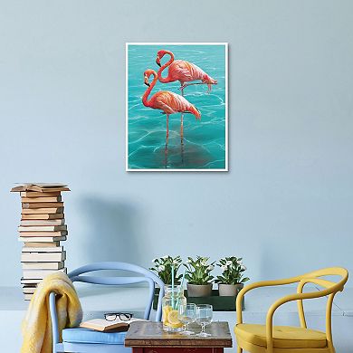 Masterpiece Flamingo Duet by Studio Arts Framed Wall Art