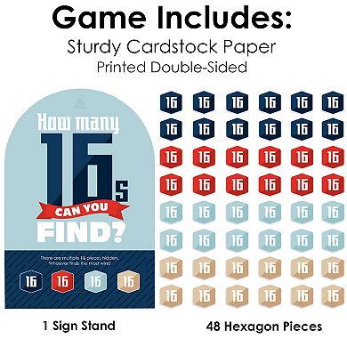 Big Dot Of Happiness Boy 16th Birthday Sweet Sixteen Birthday Party Hide And Find Game
