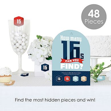 Big Dot Of Happiness Boy 16th Birthday Sweet Sixteen Birthday Party Hide And Find Game