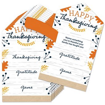 Big Dot Of Happiness Happy Thanksgiving Fall Party Game Cards Gratitude Game Pull Tabs 12 ct