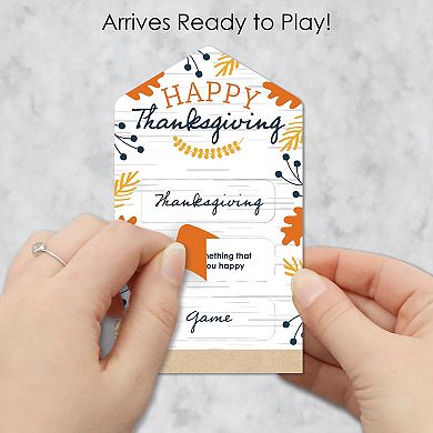 Big Dot Of Happiness Happy Thanksgiving Fall Party Game Cards Gratitude Game Pull Tabs 12 Ct