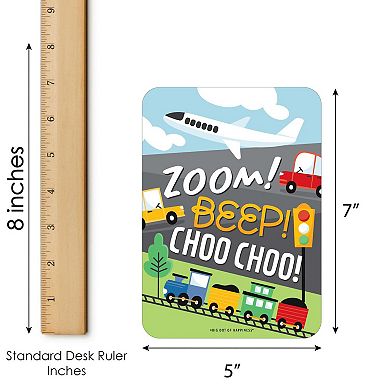 Big Dot Of Happiness Cars, Trains, & Airplanes Cards/markers Birthday Shaped Bingo Game 18 Ct