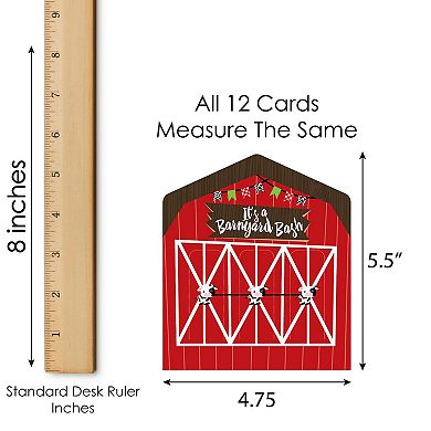 Big Dot Of Happiness Farm Animals Barnyard Party Game Cards Pull Tabs 3-in-a-row 12 Count