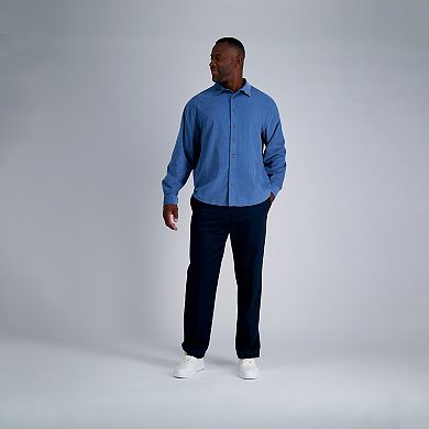 Big & Tall Haggar Long Sleeve Casual Cotton Corduroy Shirt