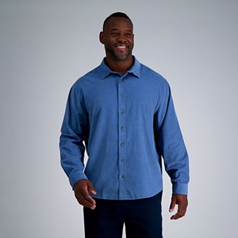 Big & Tall Haggar Long Sleeve Casual Cotton Corduroy Shirt