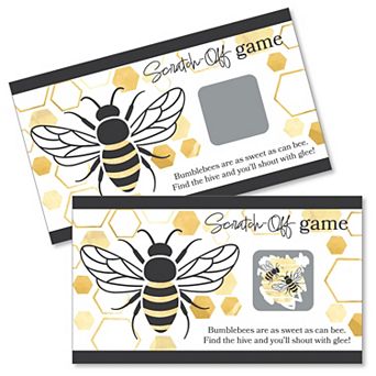 Big Dot Of Happiness Little Bumblebee Baby Shower Or Birthday Game Scratch Off Cards 22 ct