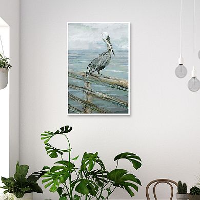 Masterpiece Pierside Pelican by Studio Arts Framed Wall Art