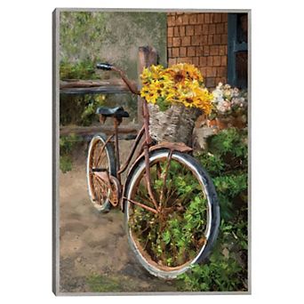 Masterpiece Sunflower Bicycle by Studio Arts Framed Wall Art