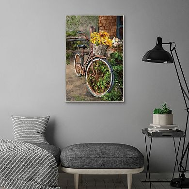 Masterpiece Sunflower Bicycle by Studio Arts Framed Wall Art