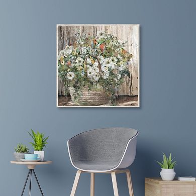 Masterpiece Country Flower Basket By Studio Arts Framed Wall Art