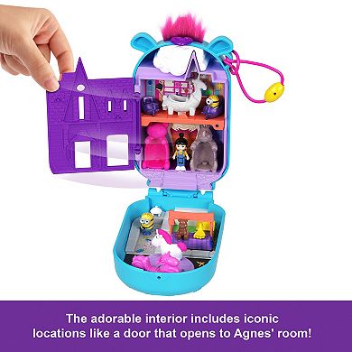 Polly Pocket Minions Compact Playset with 9 Accessories, 1 Doll, 2 Minions and Unicorn Toy
