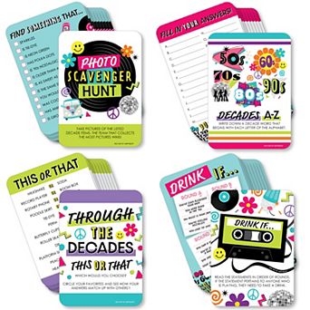 Big Dot Of Happiness Through The Decades - Party Games Gamerific Bundle